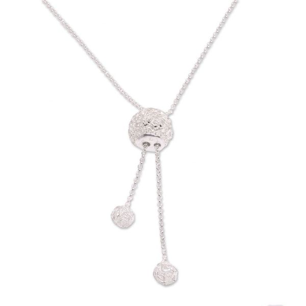 Alternate image for Nest-Shaped Sterling Silver Pendant Necklace from Bali Dangling Nest