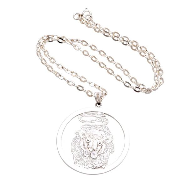 Alternate image for Sterling Silver Filigree Leo Necklace from Java Elegant Leo