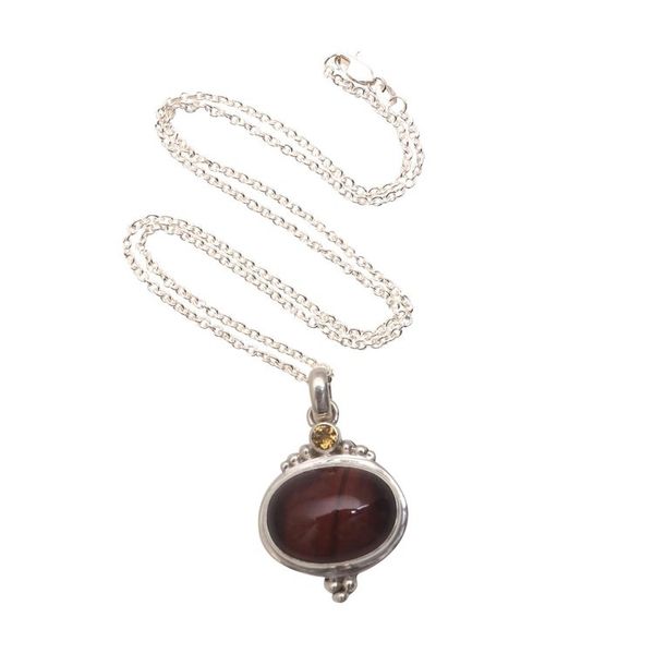 Alternate image for Tigers Eye and Citrine Pendant Necklace from Bali Deep Oval