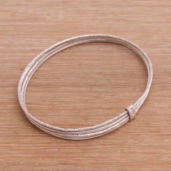 Alternate image for Sterling Silver Bangle Bracelet with Four Bands from Bali Endless Link