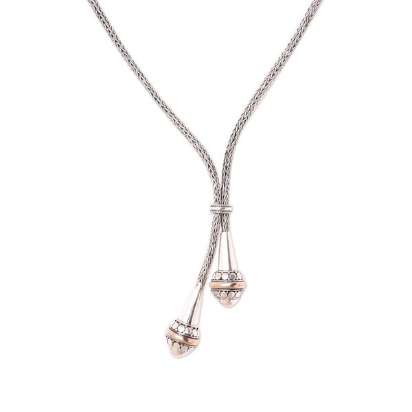 Alternate image for Gold Accent Sterling Silver Lariat Necklace from Bali Ballroom Elegance