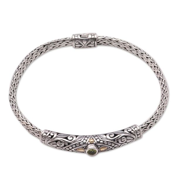 Alternate image for 18k Gold-Accented Peridot Pendant Bracelet from Bali Single Eye