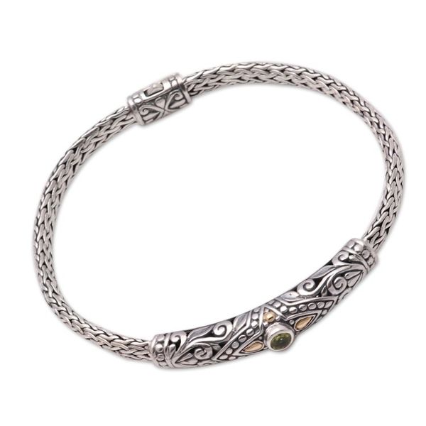 Alternate image for 18k Gold-Accented Peridot Pendant Bracelet from Bali Single Eye