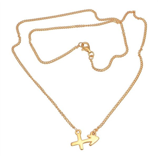 Alternate image for 18k Gold Plated Sterling Silver Sagittarius Pendant Necklace Golden Sagittarius