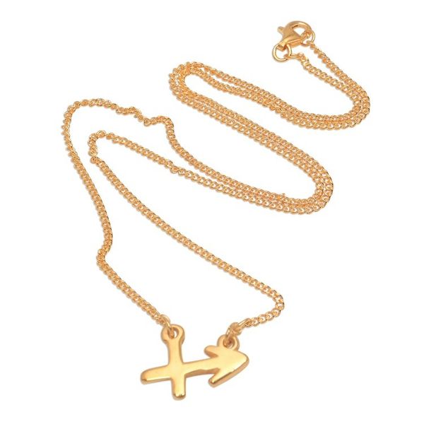 Alternate image for 18k Gold Plated Sterling Silver Sagittarius Pendant Necklace Golden Sagittarius