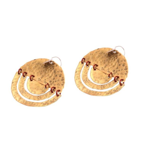 Alternate image for Modern Sterling Silver and Brass Dangle Earrings from Bali Kuta Glimmer