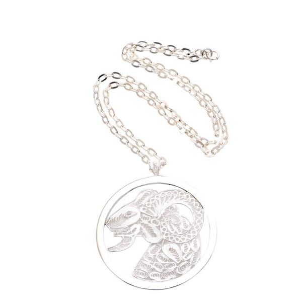 Alternate image for Sterling Silver Filigree Aries Necklace from Java Elegant Aries