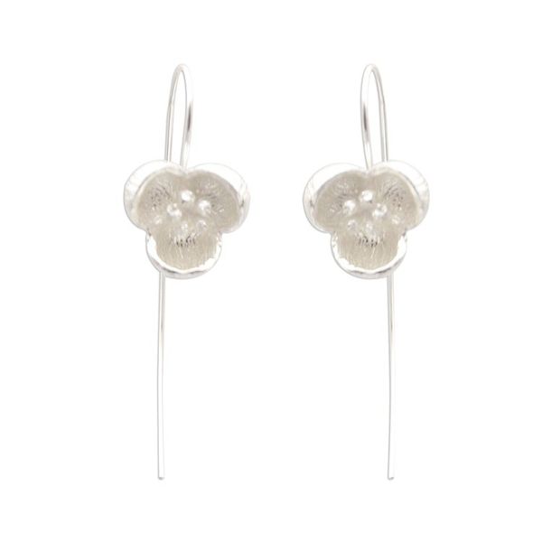 Alternate image for Floral Sterling Silver Drop Earrings Crafted in Bali Open Beauty