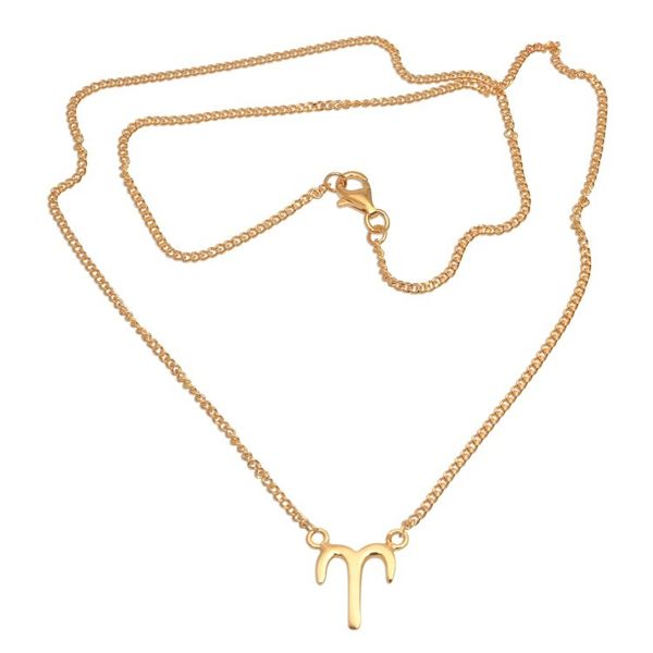 Alternate image for 18k Gold Plated Sterling Silver Aries Pendant Necklace Golden Aries