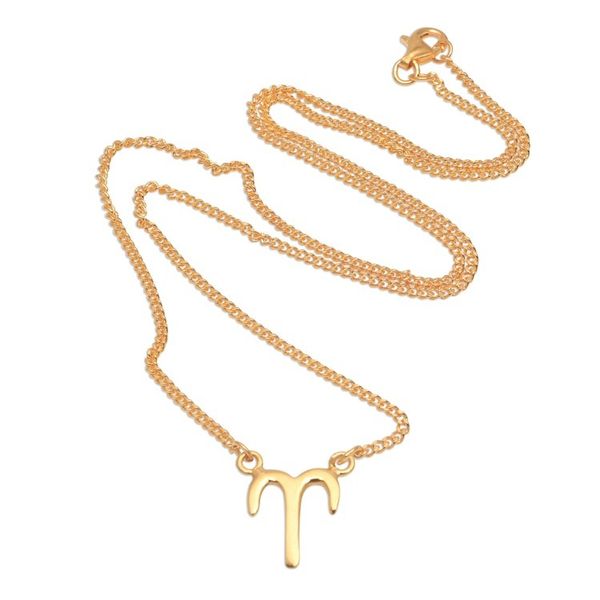 Alternate image for 18k Gold Plated Sterling Silver Aries Pendant Necklace Golden Aries