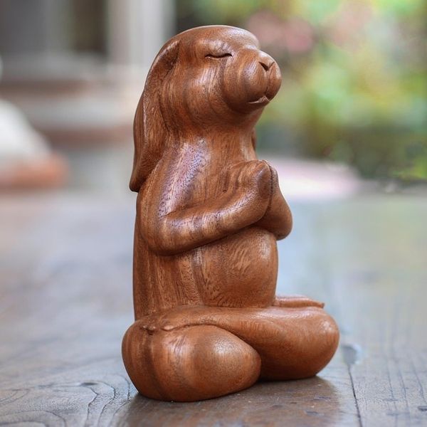 Alternate image for Suar Wood Praying Beagle Sculpture from Bali Praying Beagle in Brown
