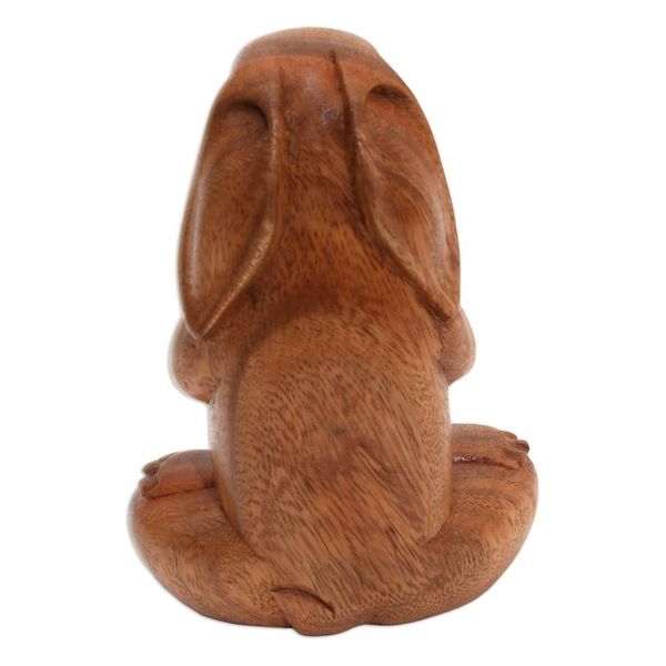 Alternate image for Suar Wood Praying Beagle Sculpture from Bali Praying Beagle in Brown