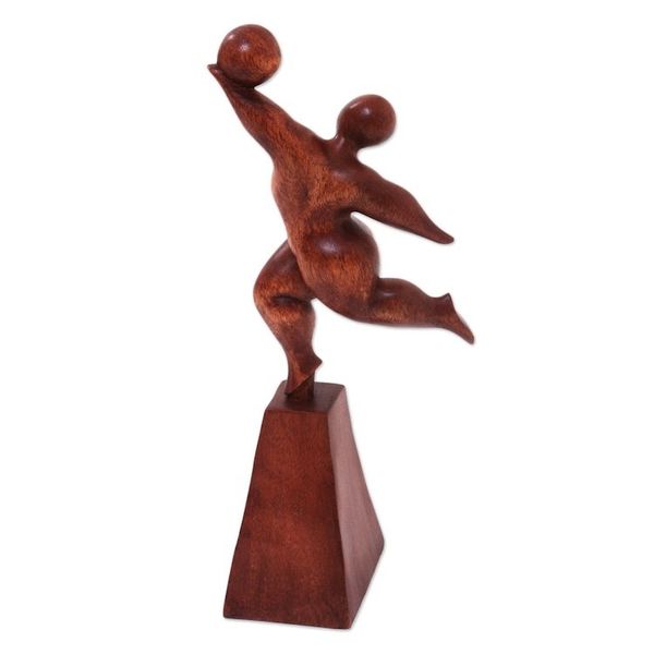 Alternate image for Suar Wood Female Form Exercise Sculpture from Bali Catch It