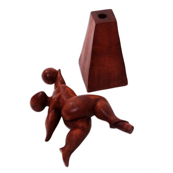Alternate image for Suar Wood Female Form Exercise Sculpture from Bali Catch It