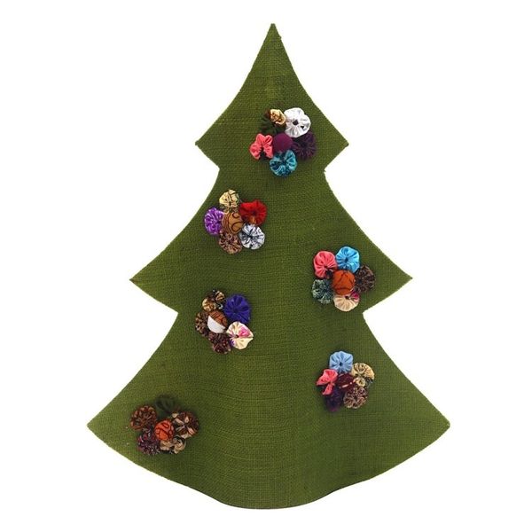 Alternate image for Handmade Green Batik Christmas Tree Decorative Sculpture Christmas in Batik in Green