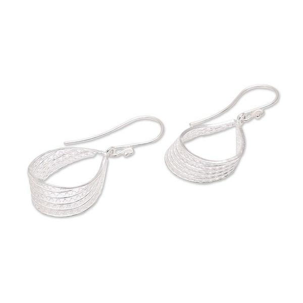 Alternate image for Sterling Silver Filigree Ribbon Dangle Earrings from Java Elegant Ribbon