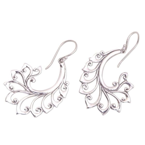 Alternate image for Sterling Silver Dangle Earrings with Curl Patterns from Bali Curling Bloom