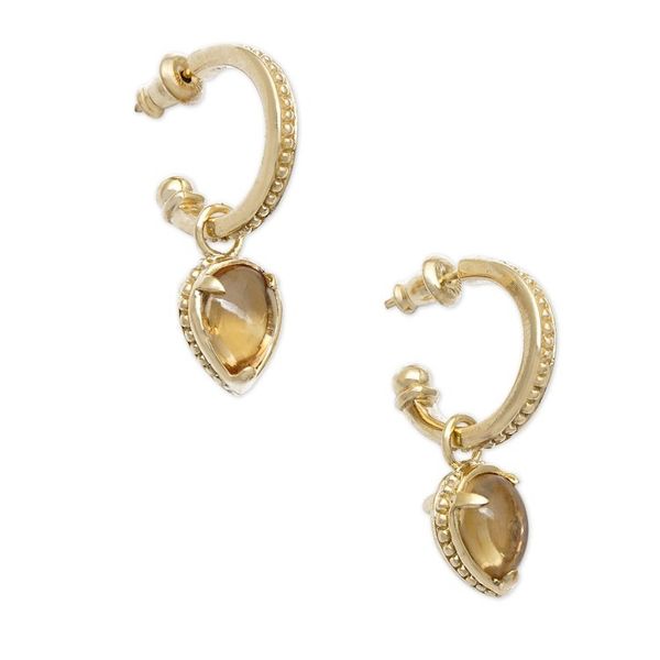 Alternate image for 18k Gold Plated Citrine Dangle Earrings from Bali Vintage Gleam