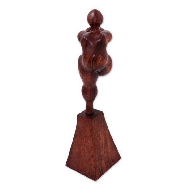 Alternate image for Hand-Carved Suar Wood Female Form Sculpture from Bali Leg Stretch
