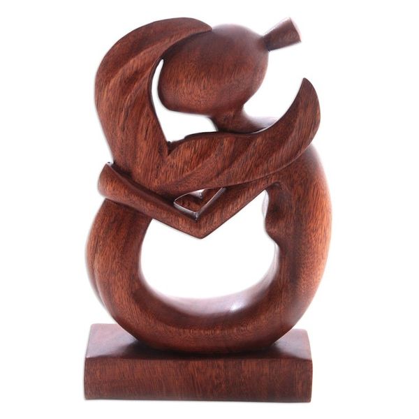 Alternate image for Hand-Carved Suar Wood Serene Mermaid Sculpture Serene Mermaid