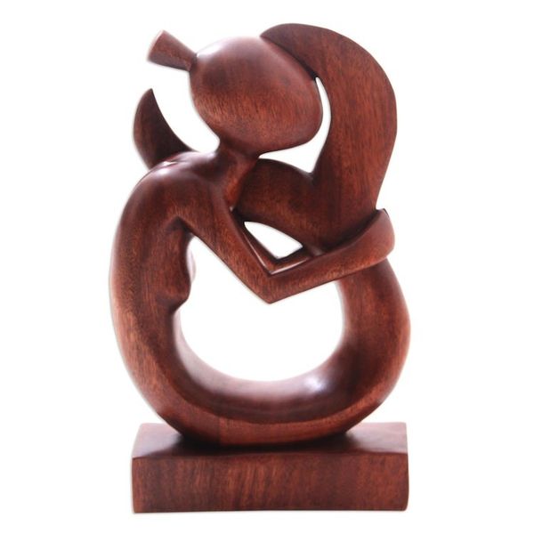 Alternate image for Hand-Carved Suar Wood Serene Mermaid Sculpture Serene Mermaid