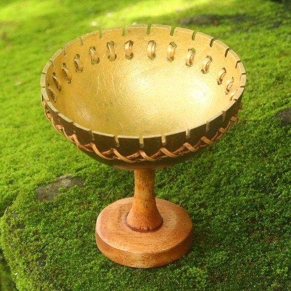 Alternate image for Coconut Shell Jewelry Stand Crafted in Bali Personal Treasure
