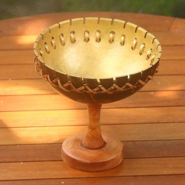 Alternate image for Coconut Shell Jewelry Stand Crafted in Bali Personal Treasure