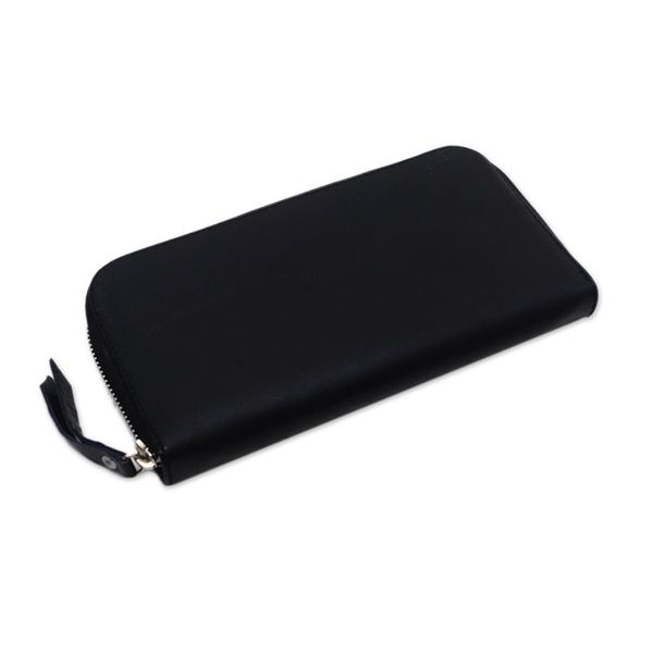 Alternate image for Solid Leather Clutch in Black Crafted in Bali Polosan Black