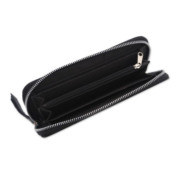 Alternate image for Solid Leather Clutch in Black Crafted in Bali Polosan Black