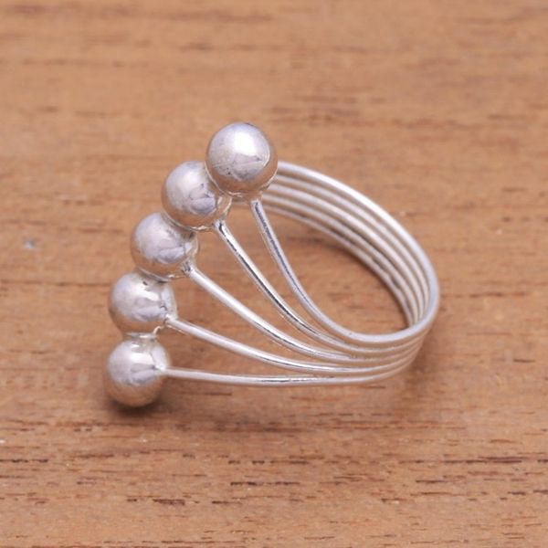 Alternate image for Bauble Motif Sterling Silver Band Ring from Bali Shiny Constellation