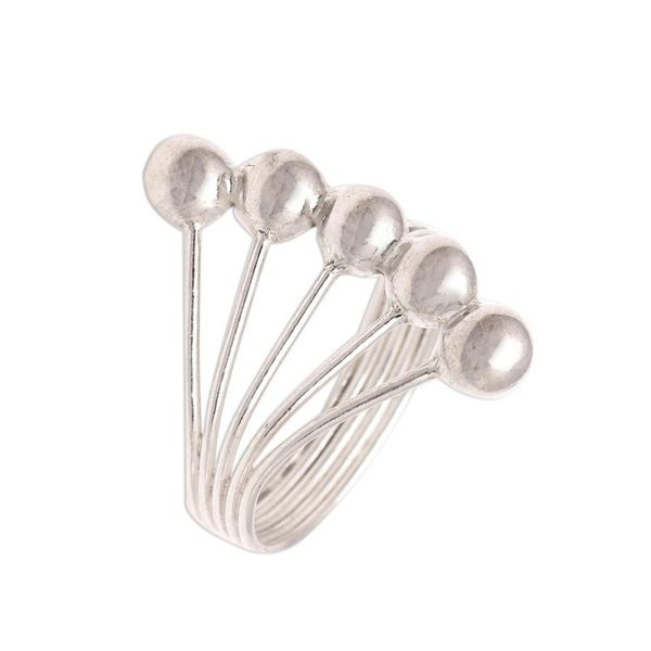 Alternate image for Bauble Motif Sterling Silver Band Ring from Bali Shiny Constellation