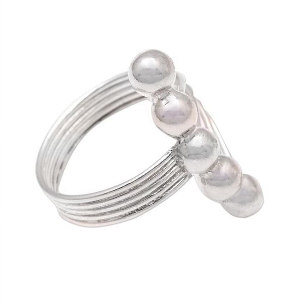 Alternate image for Bauble Motif Sterling Silver Band Ring from Bali Shiny Constellation