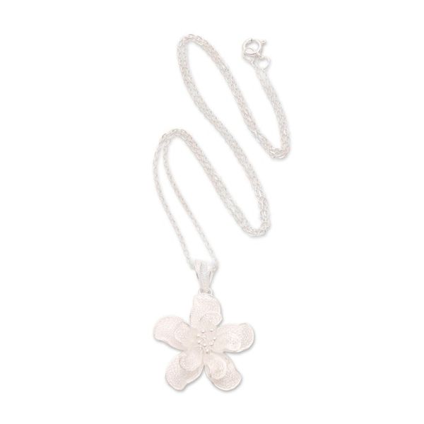 Alternate image for Sterling Silver Filigree Stargazer Pendant Necklace Stargazer Lily