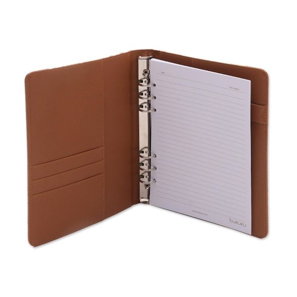 Alternate image for Handmade Faux Leather Planner in Brown from Indonesia Reef-Side Writer