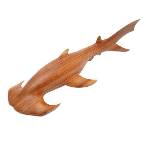 Alternate image for Jempinis Wood Hammerhead Shark Sculpture from Bali Ocean Hunter