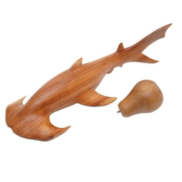 Alternate image for Jempinis Wood Hammerhead Shark Sculpture from Bali Ocean Hunter
