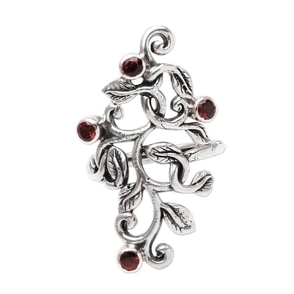 Alternate image for Leaf Motif Garnet Cocktail Ring from Java Crimson Tendrils