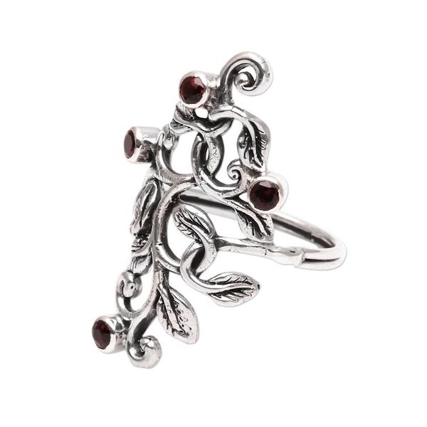 Alternate image for Leaf Motif Garnet Cocktail Ring from Java Crimson Tendrils