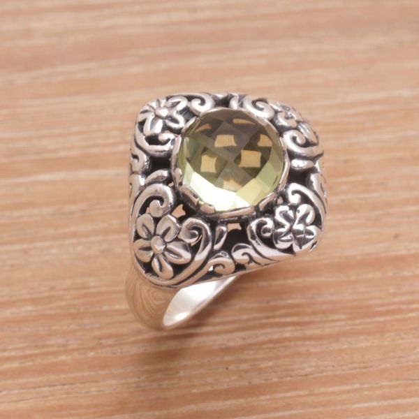 Alternate image for Balinese Prasiolite and Sterling Silver Cocktail Ring Perennial Glamour