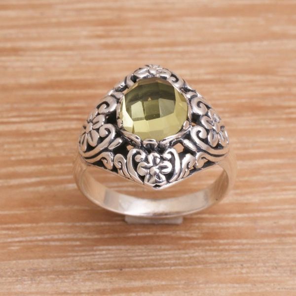Alternate image for Balinese Prasiolite and Sterling Silver Cocktail Ring Perennial Glamour