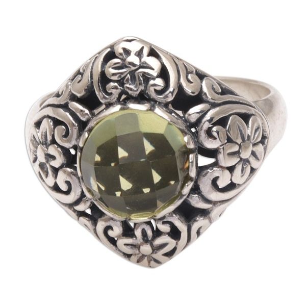 Alternate image for Balinese Prasiolite and Sterling Silver Cocktail Ring Perennial Glamour