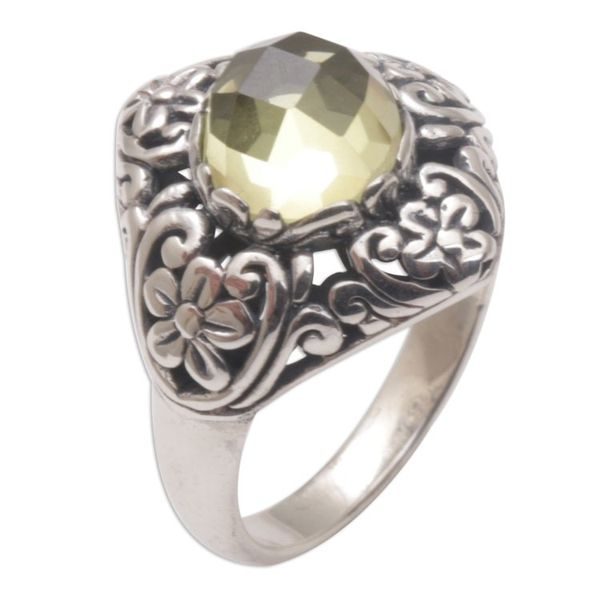 Alternate image for Balinese Prasiolite and Sterling Silver Cocktail Ring Perennial Glamour