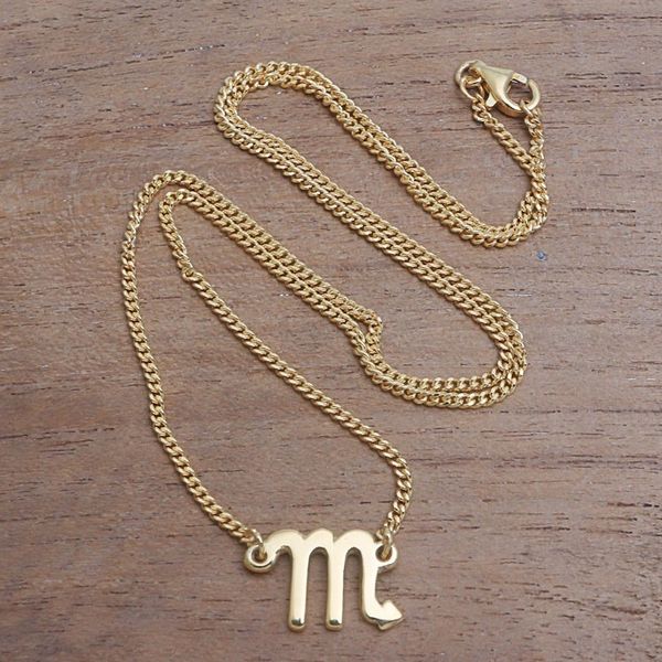 Alternate image for 18k Gold Plated Sterling Silver Scorpio Pendant Necklace Golden Scorpio