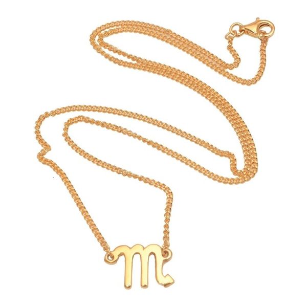 Alternate image for 18k Gold Plated Sterling Silver Scorpio Pendant Necklace Golden Scorpio