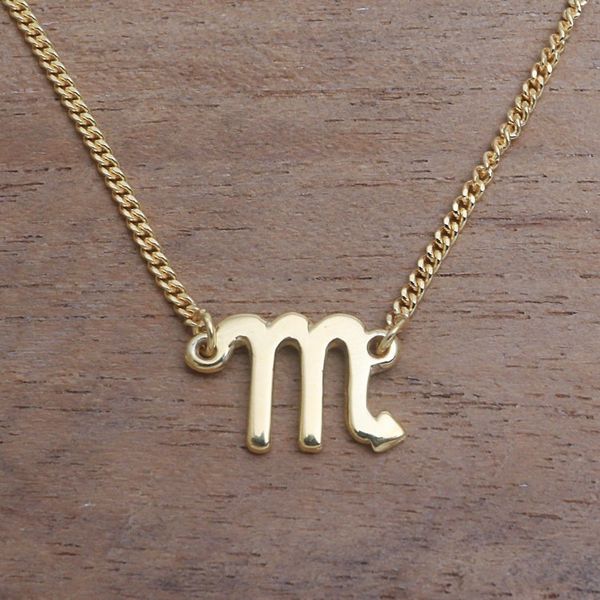 Alternate image for 18k Gold Plated Sterling Silver Scorpio Pendant Necklace Golden Scorpio