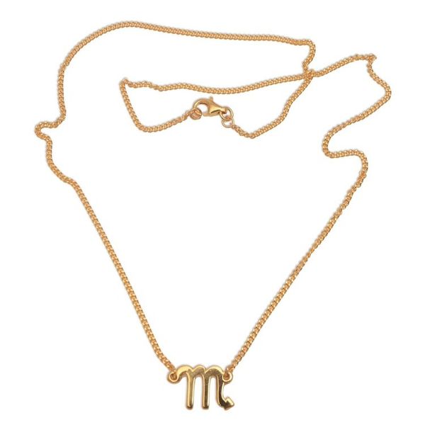 Alternate image for 18k Gold Plated Sterling Silver Scorpio Pendant Necklace Golden Scorpio
