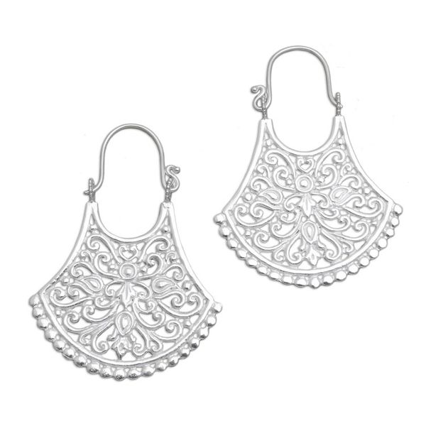 Alternate image for Openwork Silver Plated Drop Earrings from Bali Alam Bali