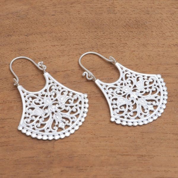 Alternate image for Openwork Silver Plated Drop Earrings from Bali Alam Bali