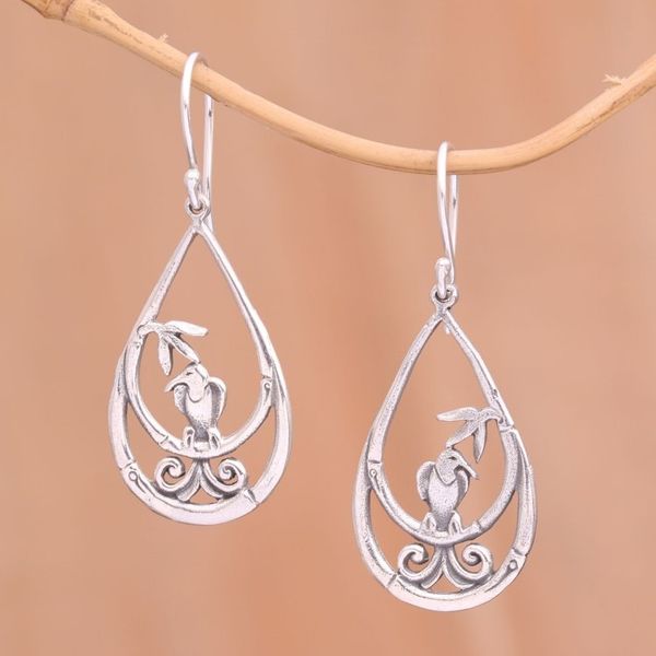 Alternate image for Sterling Silver Sparrow Sanctuary Teardrop Dangle Earrings Sparrow Sanctuary