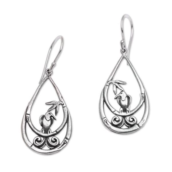 Alternate image for Sterling Silver Sparrow Sanctuary Teardrop Dangle Earrings Sparrow Sanctuary